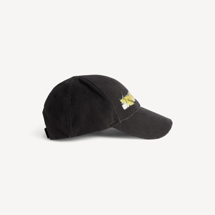 Men’s messy spray cap in black Men’s messy spray cap in black