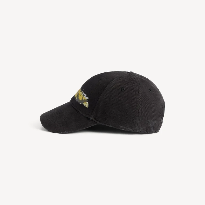 Men’s messy spray cap in black Men’s messy spray cap in black
