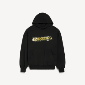 Men’s messy spray medium fit hoodie  in black
