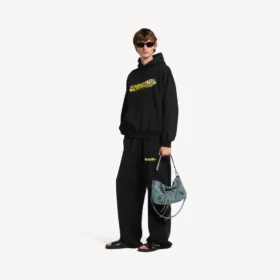 Men’s messy spray medium fit hoodie  in black