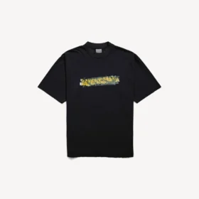Men’s messy spray medium fit t-shirt  in black