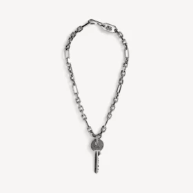 Men’s neverlost thin necklace in antique silver