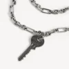 Men’s neverlost thin necklace in antique silver