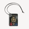 Men’s passport card holder charm in black/multicolor