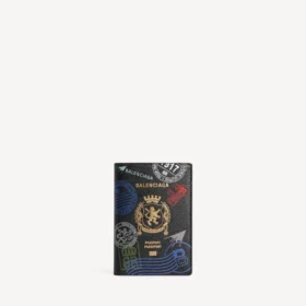 Men’s passport holder in black/multicolor
