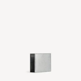 Men’s passport square folded wallet in silver