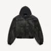 Men’s patched hooded jacket in black Men’s patched hooded jacket in black