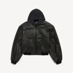 Men’s patched hooded jacket in black