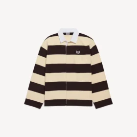 Men’s polo shirt in dark brown/beige