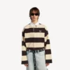 Men’s polo shirt in dark brown/beige