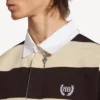 Men’s polo shirt in dark brown/beige