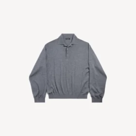Men’s poloneck sweater in heather grey Men’s poloneck sweater in heather grey