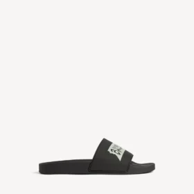 Men’s pool slide sandal in black/white