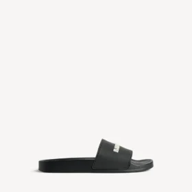 Men’s pool slide sandal in black/white