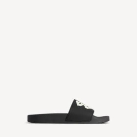 Men’s pool slide sandal in black/yellow