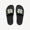 Men’s pool slide sandal in black/yellow
