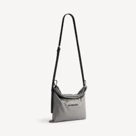 Men’s shopper dust bag crossbody pouch medium in balenciaga grey