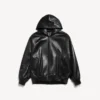 Men’s short hooded coat in black Men’s short hooded coat in black