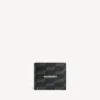 Men’s signature square folded wallet bb monogram coated canvas in black/grey