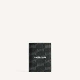 Men’s signature vertical bifold wallet bb monogram coated canvas in black/grey Men’s signature vertical bifold wallet bb monogram coated canvas in black/grey