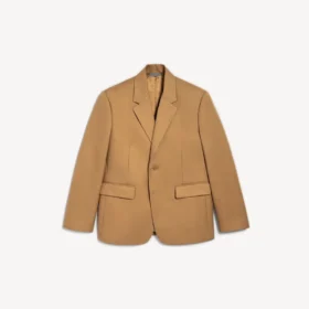 Men’s single-breasted normal fit jacket in camel