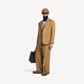 Men’s single-breasted normal fit jacket in camel