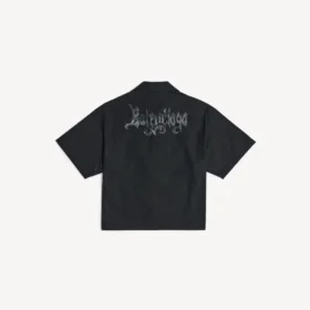Men’s sketchy bowling short sleeve shirt in black