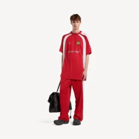 Men’s soccer oversized t-shirt in red