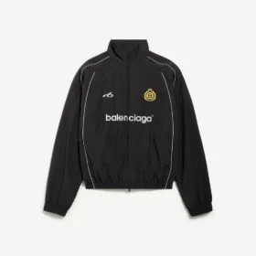 Men’s soccer tracksuit jacket in black