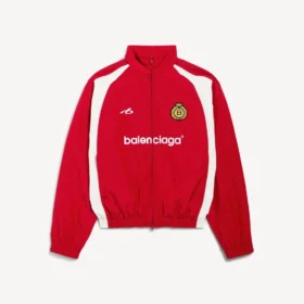 Men’s soccer tracksuit jacket in lipstick red