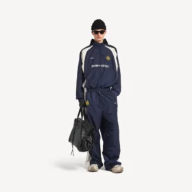 Men’s soccer tracksuit jacket in marine blue
