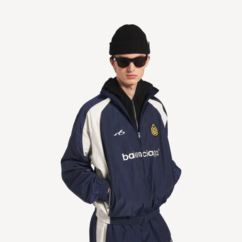 Men’s soccer tracksuit jacket in marine blue Men’s soccer tracksuit jacket in marine blue