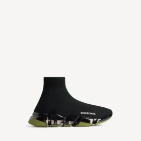 Men’s speed 2.0 full clear sole recycled knit sneaker in black/khaki Men’s speed 2.0 full clear sole recycled knit sneaker in black/khaki