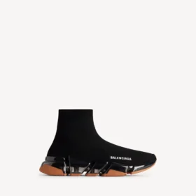 Men’s speed 2.0 full clear sole recycled knit sneaker in black/orange Men’s speed 2.0 full clear sole recycled knit sneaker in black/orange
