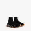 Men’s speed 2.0 full clear sole recycled knit sneaker in black/orange
