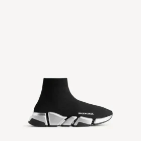 Men’s speed 2.0 recycled knit sneaker in black/silver Men’s speed 2.0 recycled knit sneaker in black/silver