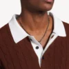 Men’s sporty block patched polo in burgundy/multicolor Men’s sporty block patched polo in burgundy/multicolor