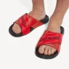 Men’s sporty pool slide sandal in black/red Men’s sporty pool slide sandal in black/red