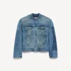 Men’s squeeze denim motorcycle jacket in dark blue Men’s squeeze denim motorcycle jacket in dark blue