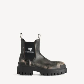 Men’s strike chelsea boot in black/beige
