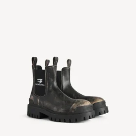 Men’s strike chelsea boot in black/beige
