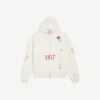 Men’s tattoo oversized zip-up hoodie in cream Men’s tattoo oversized zip-up hoodie in cream