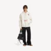 Men’s tattoo oversized zip-up hoodie in cream Men’s tattoo oversized zip-up hoodie in cream