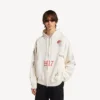 Men’s tattoo oversized zip-up hoodie in cream Men’s tattoo oversized zip-up hoodie in cream
