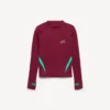 Men’s techwear fitted long sleeve top in burgundy/aqua Men’s techwear fitted long sleeve top in burgundy/aqua
