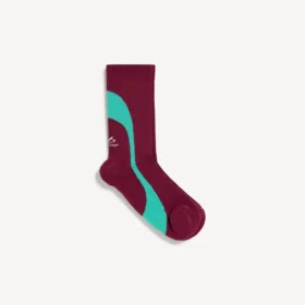 Men’s techwear technical socks in burgundy/aqua