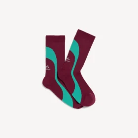 Men’s techwear technical socks in burgundy/aqua