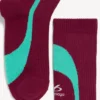 Men’s techwear technical socks in burgundy/aqua