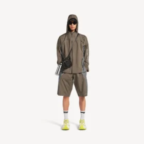 Men’s techwear zip-up jacket in grey