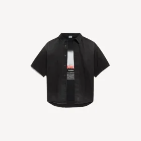 Men’s the door denim hybrid short sleeve shirt in black